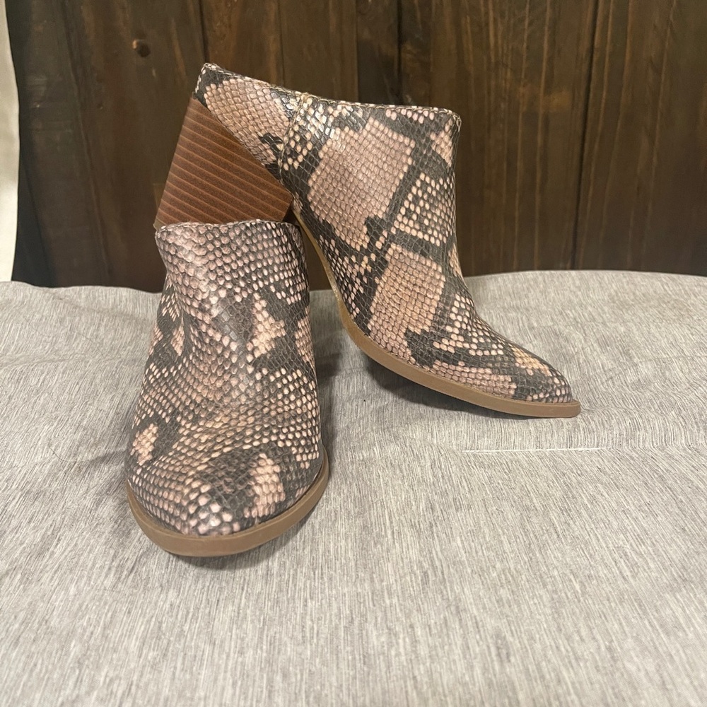 Dolcetta Snake Skin Mules - Size 6